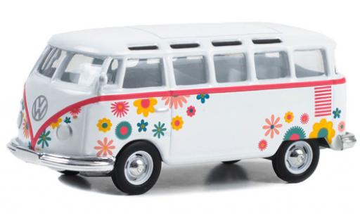 Volkswagen T1 1/64 Greenlight Samba bus white/Décorer 1964 diecast model cars