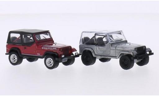 Diecast model cars Jeep Wrangler 1/64 Greenlight red/aluminium 1987 2er-Set Jeep Wrangler 1/64 Greenlight red/aluminium 1987 2er-Set diecast model cars