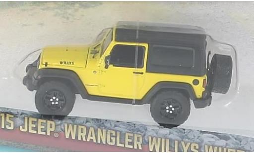 Diecast model cars Jeep Wrangler 1/64 Greenlight Willlys Wheeler yellow/black 2015 Jeep Wrangler 1/64 Greenlight Willlys Wheeler yellow/black 2015 diecast model cars