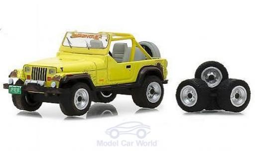 Diecast model cars Jeep Wrangler 1/64 Greenlight YJ yellow 1991 mit Wheel und Tire Set Jeep Wrangler 1/64 Greenlight YJ yellow 1991 mit Wheel und Tire Set diecast model cars