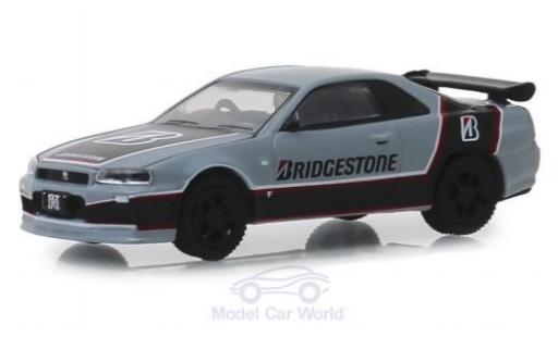 Diecast model cars Nissan Skyline 1/64 Greenlight GT-R grey/black Bridgestone 2001 Nissan Skyline 1/64 Greenlight GT-R grey/black Bridgestone 2001 diecast model cars