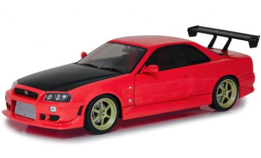 Nissan Skyline 1/18 Greenlight GT-R (R34) Tuning red/carbon RHD 1999 mit LED-Beleuchtung am Unterboden (Batterien nicht enthalten) diecast model cars