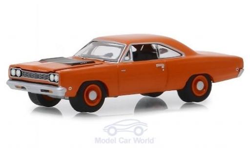 Plymouth Road Runner 1/64 Greenlight HEMI orange/matt-black 1968 diecast model cars