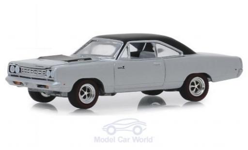 Plymouth Road Runner 1/64 Greenlight HEMI grey/matt-black 1968 diecast model cars