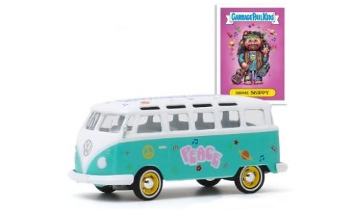 Volkswagen T1 1/64 Greenlight Samba türkis/white GarbagePailKids Hippie Skippy diecast model cars