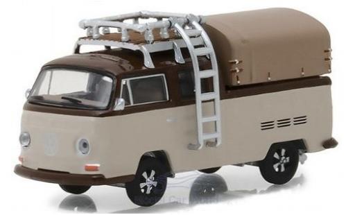 Diecast model cars Volkswagen T2 B 1/64 Greenlight Double Cab Pick Up brown/brown 1969 mit Dachgepäckträger Volkswagen T2 B 1/64 Greenlight Double Cab Pick Up brown/brown 1969 mit Dachgepäckträger diecast model cars