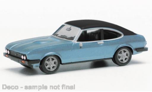 Ford Capri 1/87 Herpa MK III metallise blue clair/black diecast model cars