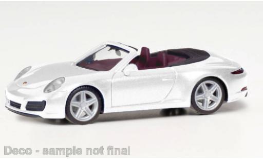 Diecast model cars Porsche 911 1/87 Herpa Carrera 2 cabriolet metallise white Porsche 911 1/87 Herpa Carrera 2 cabriolet metallise white diecast model cars