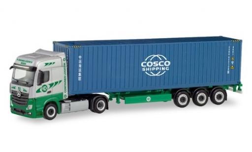Mercedes Actros 1/87 Herpa 6x2 Bigspace EKB / Cosco Container-Sattelzug diecast model cars