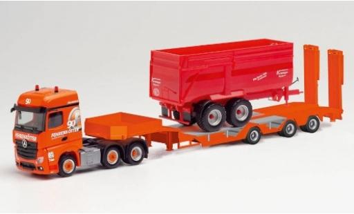 Mercedes Actros 1/87 Herpa BigSpace 2.5 6x2 Fehrenkötter 2018 Semitieflader avec Radmulden et Krampe BigBody 650 Premium diecast model cars
