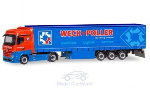 Mercedes Actros 1/87 Herpa Bigspace Weck + Poller Gardinenplanen-Sattelzug diecast model cars