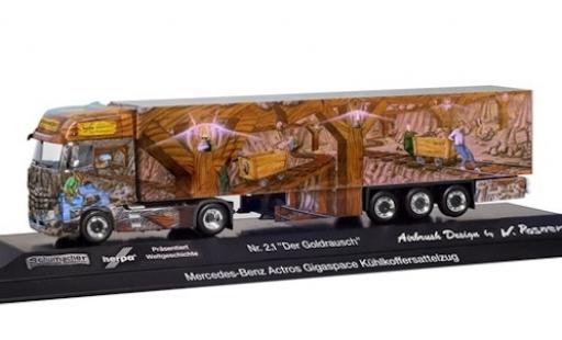 Mercedes Actros 1/87 Herpa Gigaspace Der Goldrausch Kühlkoffer-Sattelzug Weltgeschichte Nr. 2.1 diecast model cars