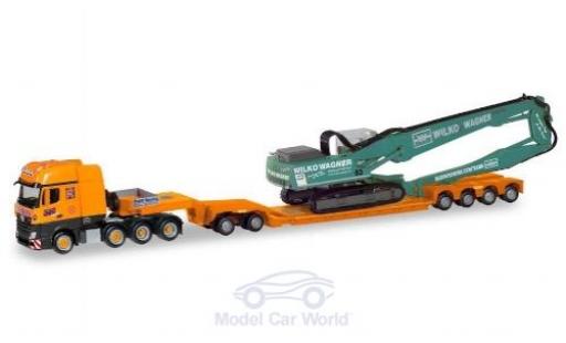 Mercedes Actros 1/87 Herpa SLT Rolf Riedl / Wilko Wagner Pendel-X mit Liebherr Longfront diecast model cars