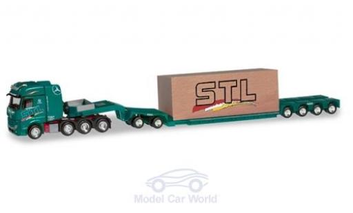 Mercedes Actros 1/87 Herpa SLT SLT Logistik Tieflade-Sattelzug mit Ladung diecast model cars