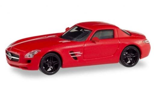 Mercedes SLS 1/87 Herpa AMG (C197) metallic red avec black jantes diecast model cars
