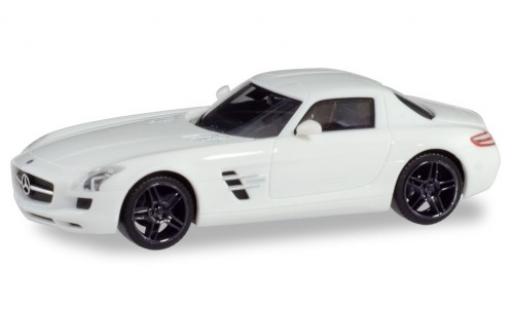 Mercedes SLS 1/87 Herpa AMG (C197) white avec black jantes diecast model cars