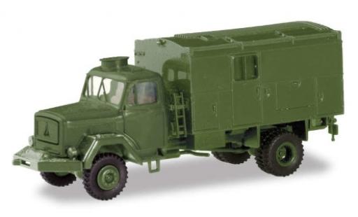 Magirus S 7500 1/87 Herpa green Bundeswehr wagon conteneur-Truck diecast model cars