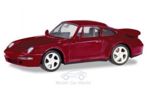 Porsche 993 Turbo 1/87 Herpa 911 () Turbo metallic red diecast model cars