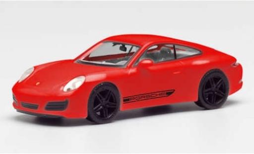 Porsche 911 1/87 Herpa Carrera 4S red/black avec black jantes diecast model cars
