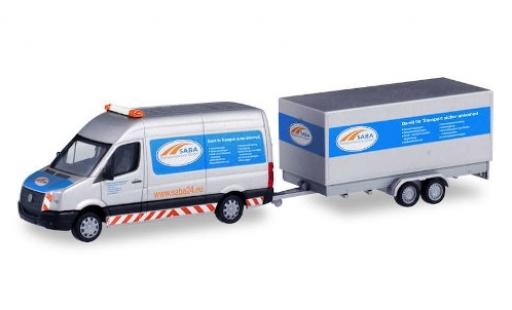 Diecast model cars Volkswagen Crafter 1/87 Herpa Kasten HD BF3 SABA Transportservice avec Tandem-wagon conteneur-remorque Volkswagen Crafter 1/87 Herpa Kasten HD BF3 SABA Transportservice avec Tandem-wagon conteneur-remorque diecast model cars