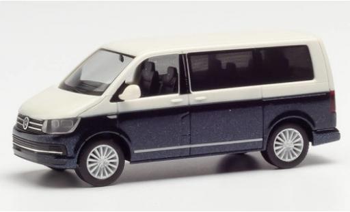 Diecast model cars Volkswagen T6 1/87 Herpa white/metallic blue Volkswagen T6 1/87 Herpa white/metallic blue diecast model cars