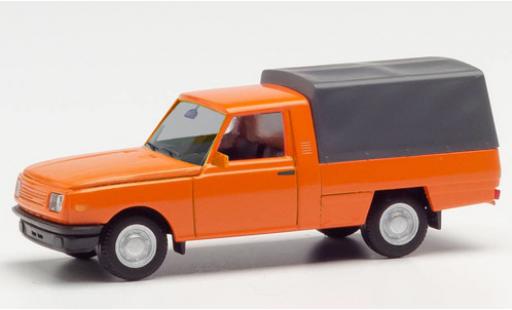 Wartburg 353 1/87 Herpa Trans orange 1985 avec toile diecast model cars