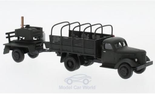 Zil 164 1/87 Herpa ZIL NVA in Polen Pritsche mit Spiegel und Feldk&uuml;chen-Anh&auml;nger diecast model cars