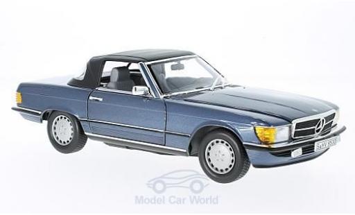 Diecast model cars Mercedes 300 SL 1/18 Norev SL (R107) metallic blue 1985 Mercedes 300 SL 1/18 Norev SL (R107) metallic blue 1985 diecast model cars