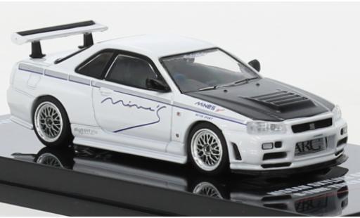 Nissan Skyline 1/64 INNO64 GT-R (R34) R-Tune by Mines white RHD diecast model cars