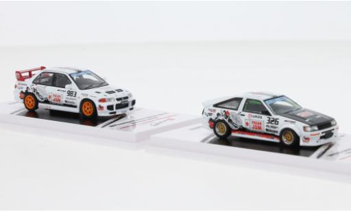 Toyota Corolla 1/64 INNO64 Set et Mitsubishi Lancer RHD Trackerz Racing diecast model cars