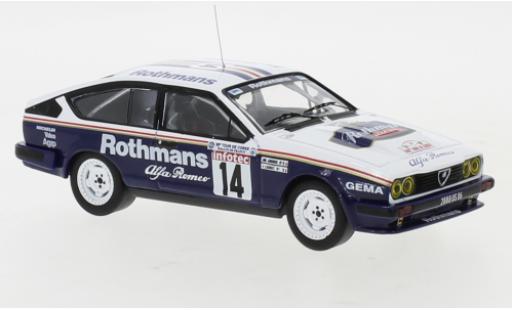 Alfa Romeo GT 1/43 IXO V6 No.14 Rothmans Rallye WM Tour de Corse 1986 Y.Loubet/J-M.Andrie diecast model cars