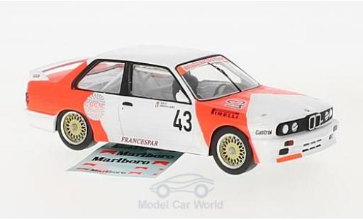 Bmw M3 E30 1/43 IXO (E30) No.43 Bigazzi Racing Team Marlboro WTCC 1987 mit Decals L.-P.Sala/O.Grouillard diecast model cars