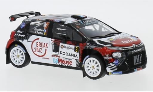 Citroen C3 1/43 IXO R5 No.3 MV Racing Rally Condroz 2018 S.Lefebvre/X.Portier diecast model cars