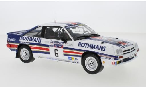 Diecast model cars Opel Manta 1/18 IXO 400 No.6 Rothmans Rally Team Rothmans Rallye WM RAC Rallye 1983 A.Vatanen/T.Harryman Opel Manta 1/18 IXO 400 No.6 Rothmans Rally Team Rothmans Rallye WM RAC Rallye 1983 A.Vatanen/T.Harryman diecast model cars