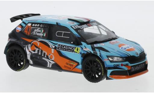 Skoda Fabia 1/43 IXO R5 EVO No.43 Rallye WM Rallye Monte-Carlo 2020 A.Gino/D. Fappani diecast model cars