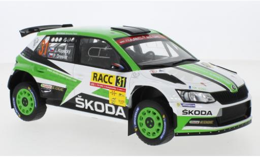 Diecast model cars Skoda Fabia 1/18 IXO R5 No.31 Rallye WM Rallye Catalunya 2018 J.Kopecky/P.Dresler Skoda Fabia 1/18 IXO R5 No.31 Rallye WM Rallye Catalunya 2018 J.Kopecky/P.Dresler diecast model cars