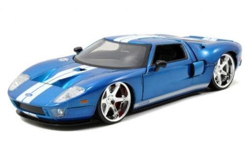 Diecast model cars Ford GT 1/24 Jada Toys metallic blue/white Fast & Furious 2005 Ford GT 1/24 Jada Toys metallic blue/white Fast & Furious 2005 diecast model cars