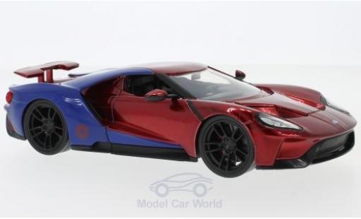 Diecast model cars Ford GT 1/24 Jada Toys red/blue Marvel Avengers - Spider Man 2017 mit Figur Ford GT 1/24 Jada Toys red/blue Marvel Avengers - Spider Man 2017 mit Figur diecast model cars