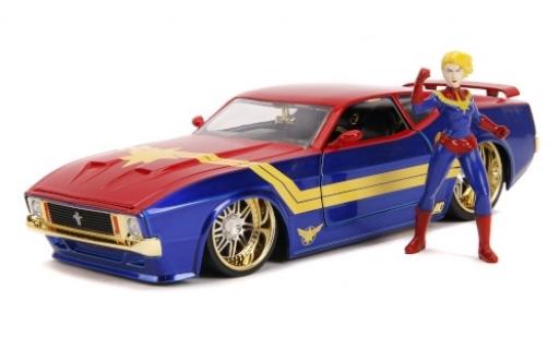 Ford Mustang 1/24 Jada Toys Mach 1 blue/red Marvel Avengers - Captain Marvel 1973 mit Figur diecast model cars