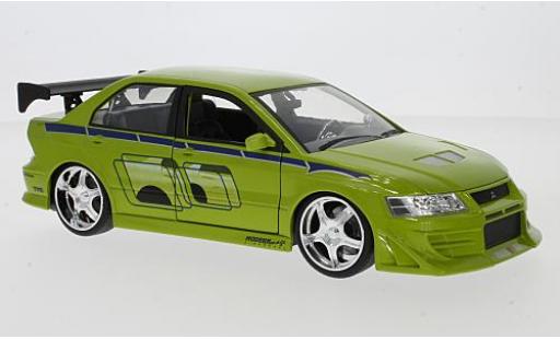 Mitsubishi Lancer 1/24 Jada Toys Evo VII tuning vert/Décorer rapide & Furious diecast model cars