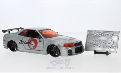 Diecast model cars Nissan Skyline 1/24 Jada Toys GTR (R34) grey RHD 2002 Nissan Skyline 1/24 Jada Toys GTR (R34) grey RHD 2002 diecast model cars
