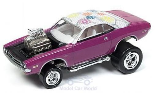 Dodge Challenger 1/64 Johnny Lightning metallic pink/Dekor 1971 Tuning ohne Vitrine diecast model cars