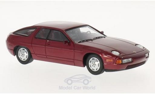 Porsche 928 1/43 Kess Custom Factory metallic red 1986 4 door Sedan diecast model cars