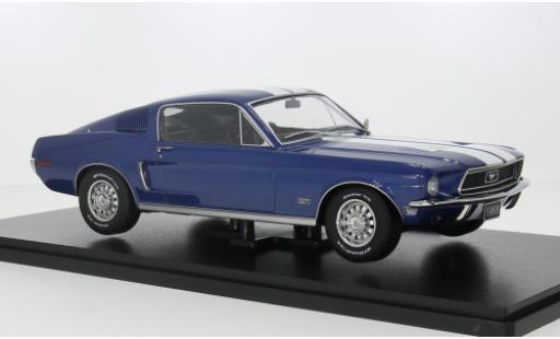 Diecast model cars Ford Mustang 1/18 KK Scale GT Fastback blau/weiss 1968 1:18 Ford Mustang 1/18 KK Scale GT Fastback blau/weiss 1968 1:18 diecast model cars