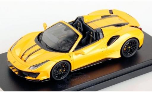 Ferrari 488 1/43 Look Smart Pista Spider metallic yellow/black 2018 diecast model cars