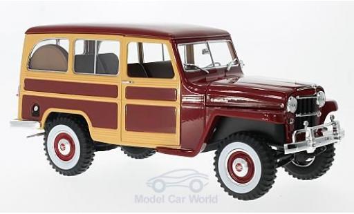 Jeep Willys 1/18 Lucky Die Cast Station Wagon red/Holzoptik 1955 diecast model cars