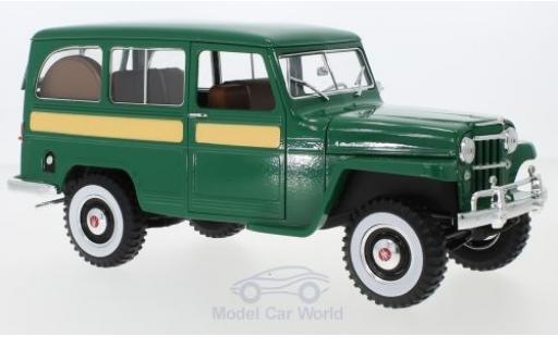 Jeep Willys 1/18 Lucky Die Cast Station Wagon green 1955 diecast model cars