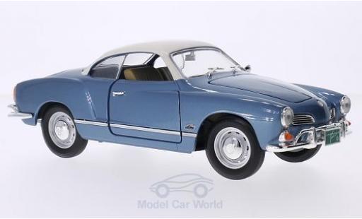 Volkswagen Karmann 1/18 Lucky Die Cast Ghia metallic blue/white 1966 diecast model cars