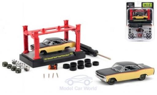 Chevrolet Nova 1/64 M2 Machines metallic yellow/black Foose Cherry 1967 Model-Kit Bausatz inklusive 4 Ersatzrädern diecast model cars