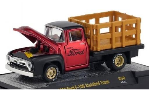 Diecast model cars Ford F-1 1/64 M2 Machines 00 Stakebed Truck metallic red/black 1956 Ford F-1 1/64 M2 Machines 00 Stakebed Truck metallic red/black 1956 diecast model cars